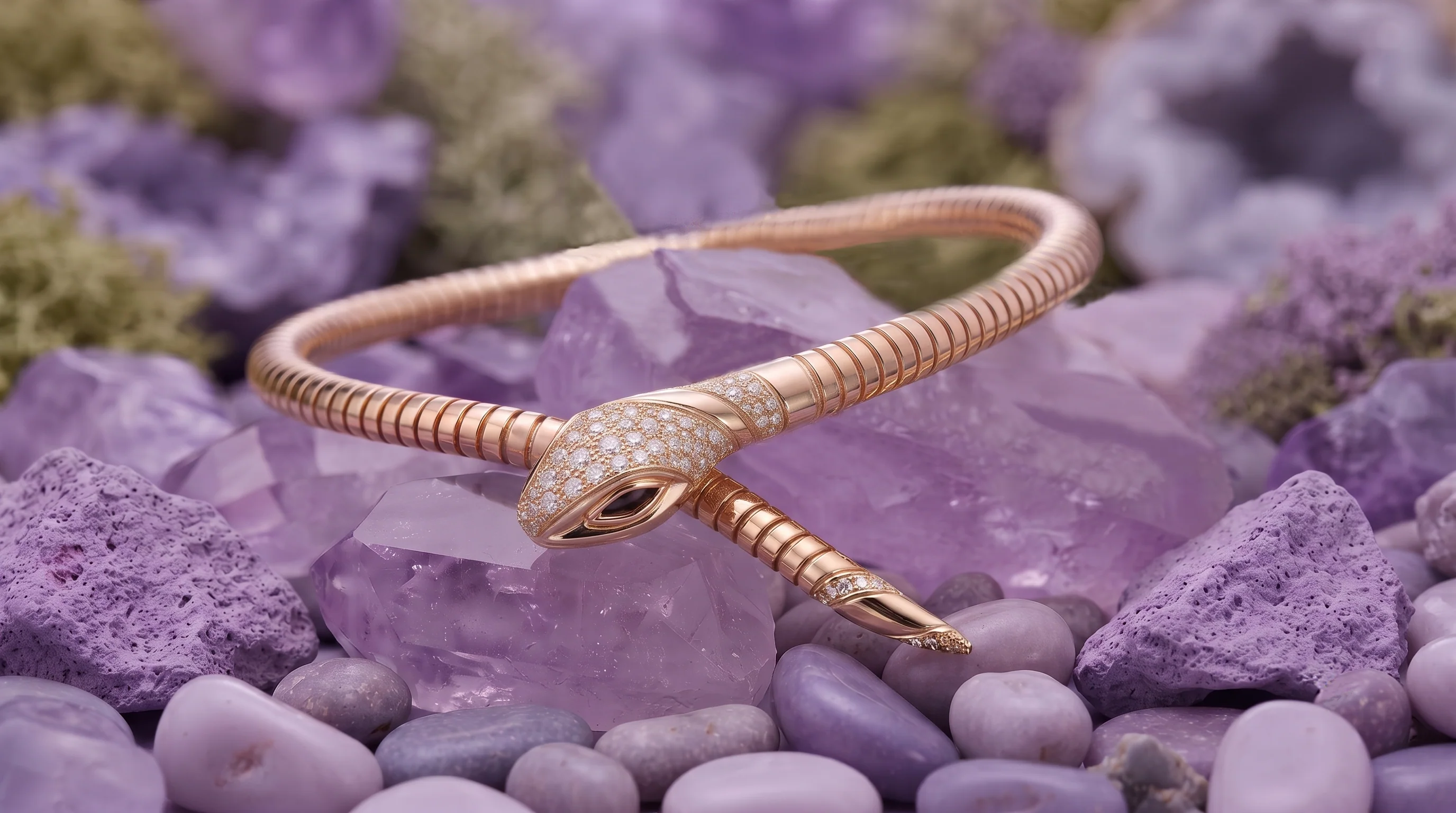 Lilac serpent bracelet by Gold Robina