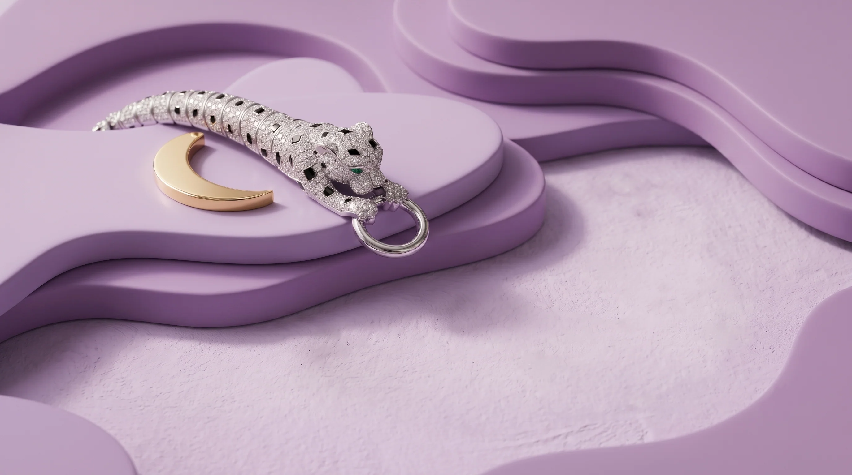Silver panther bracelet by Gold Robina