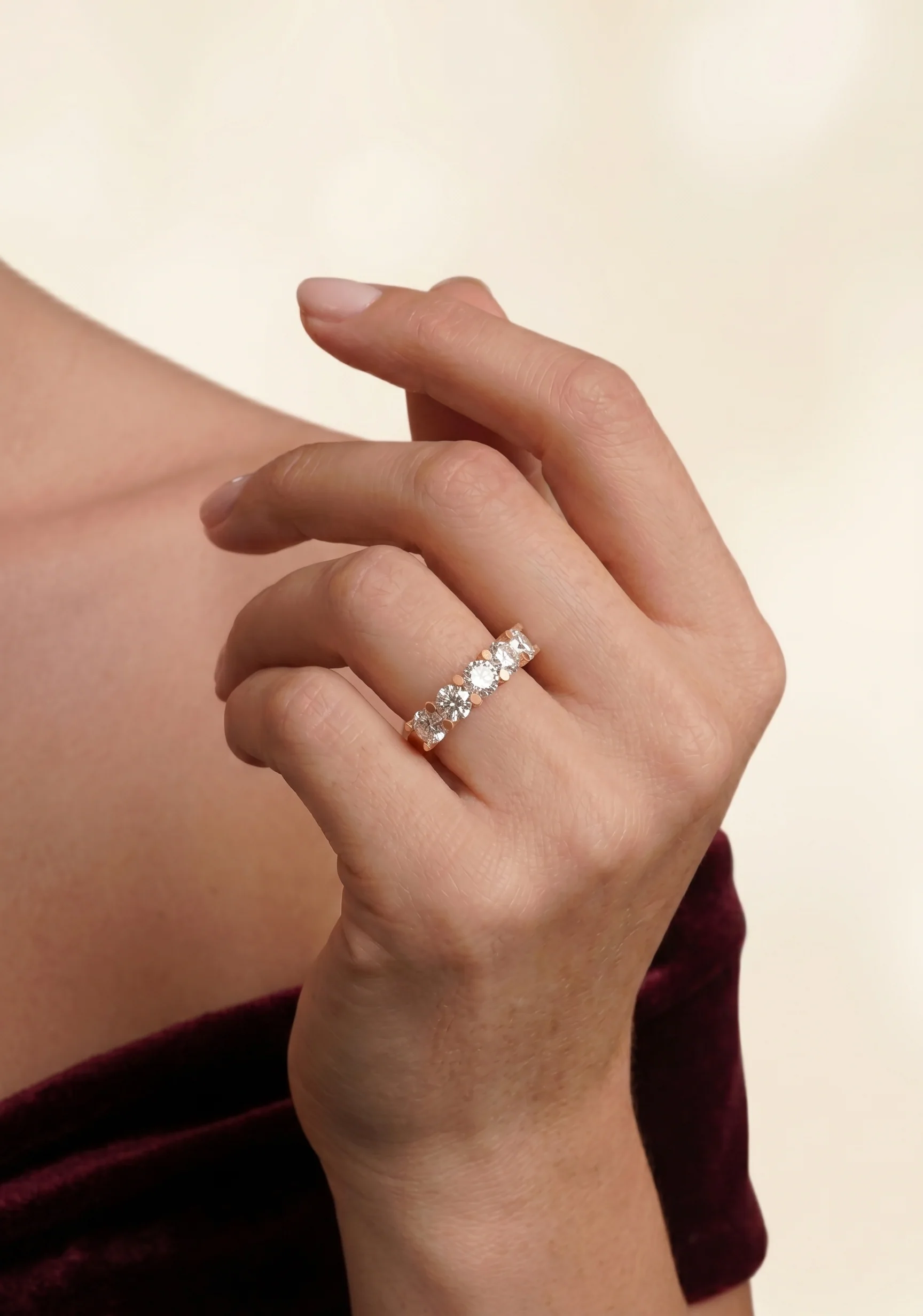 Soft Diamond Line Ring